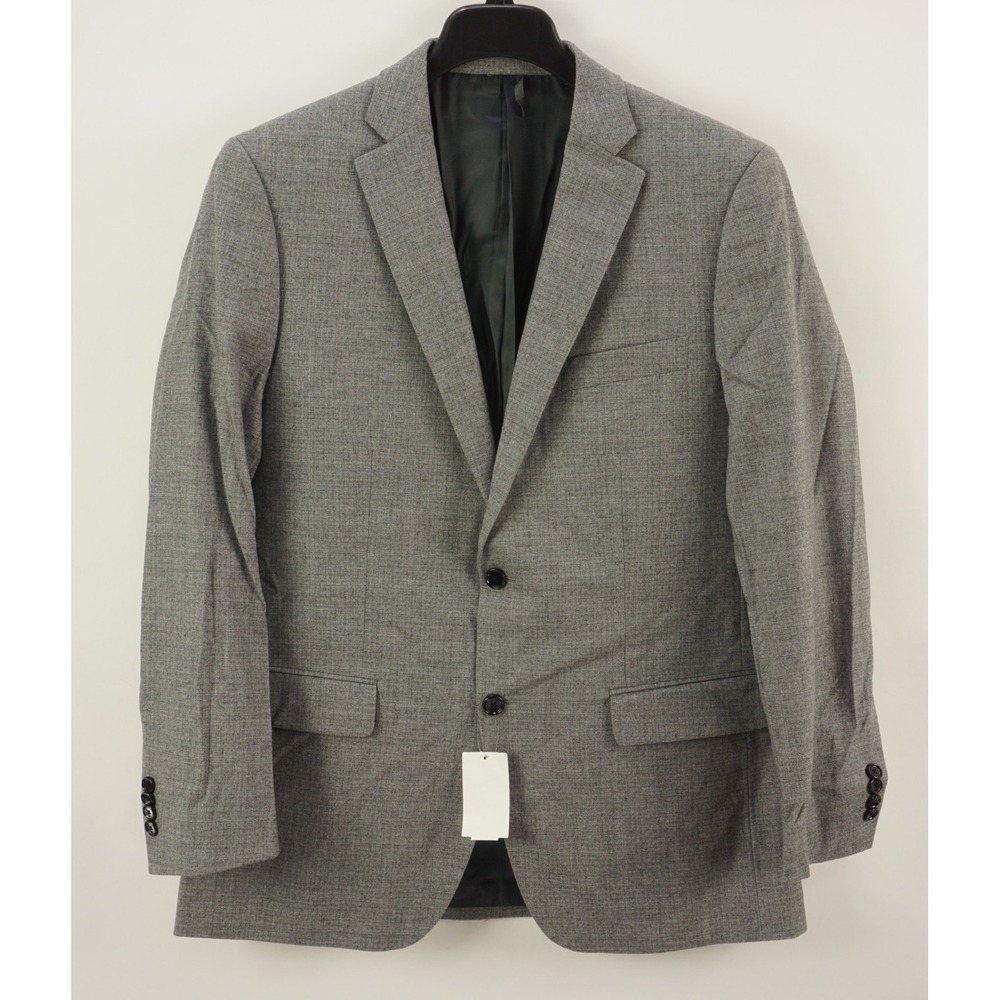 $399 Indochino Newbury Gray Melange Flannel Wool Sport Coat Men 40R Notch Vented